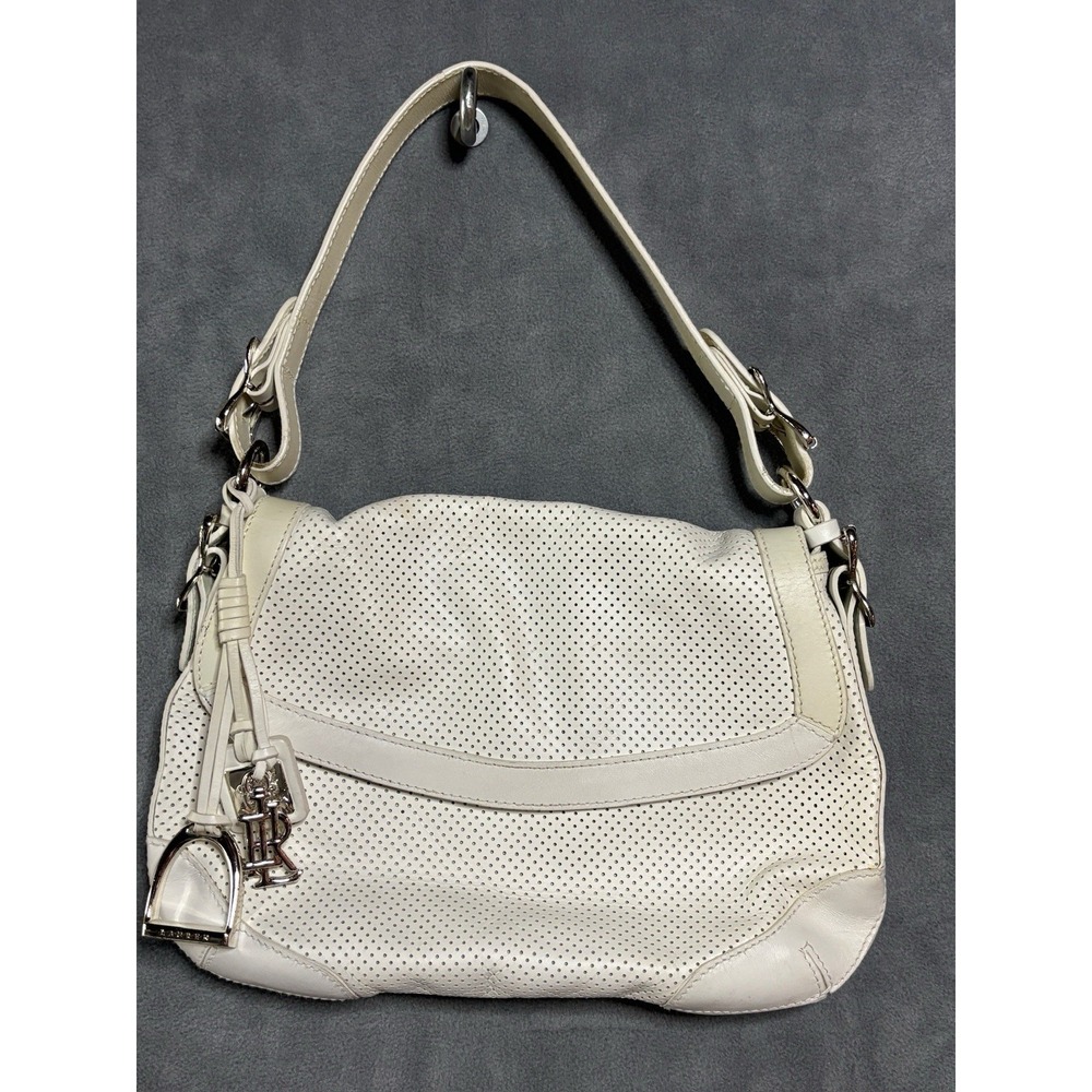 Lauren Ralph Lauren White Boho Handbag Shoulder Bag Equestrian